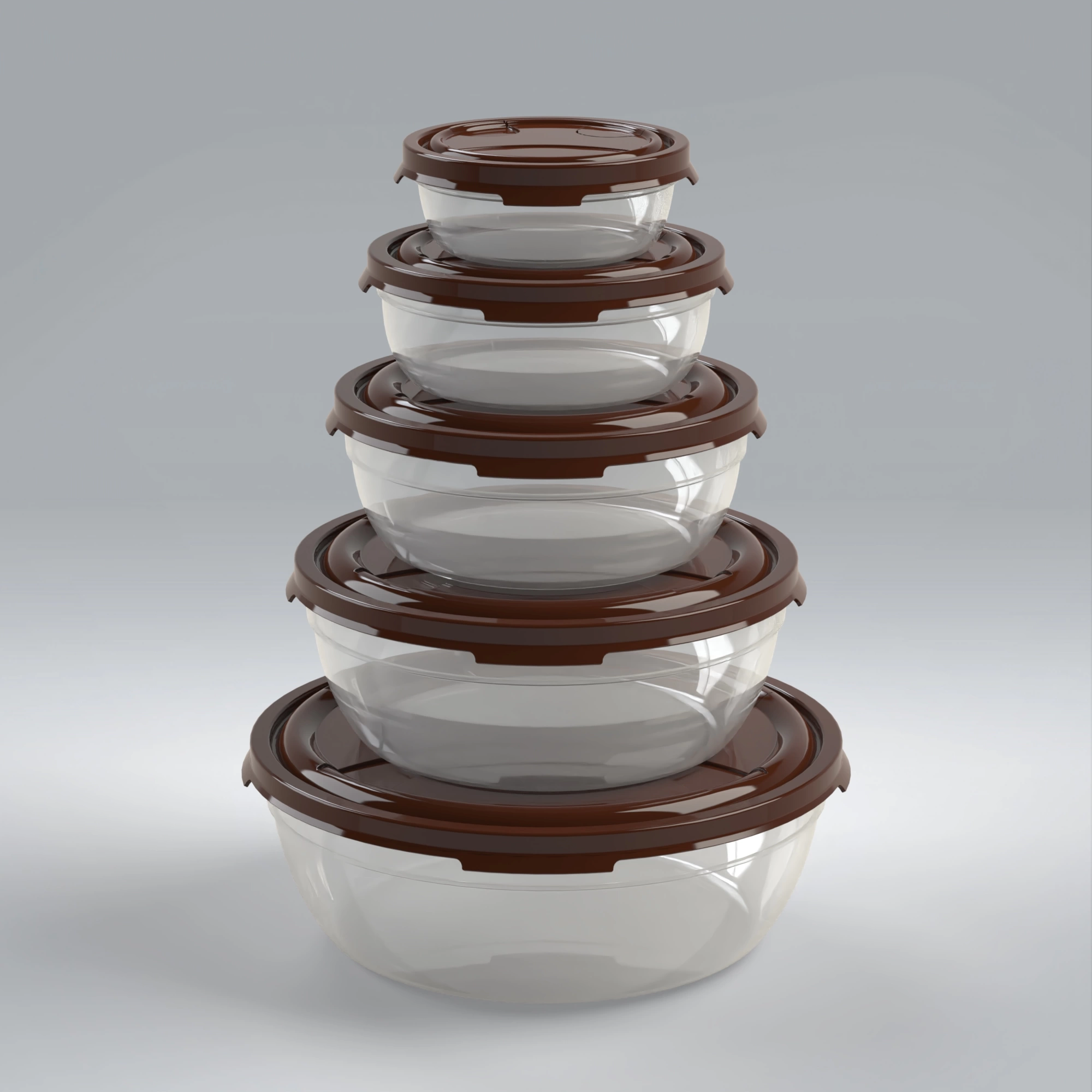 Frosty 5pcs Round Tupperware Set