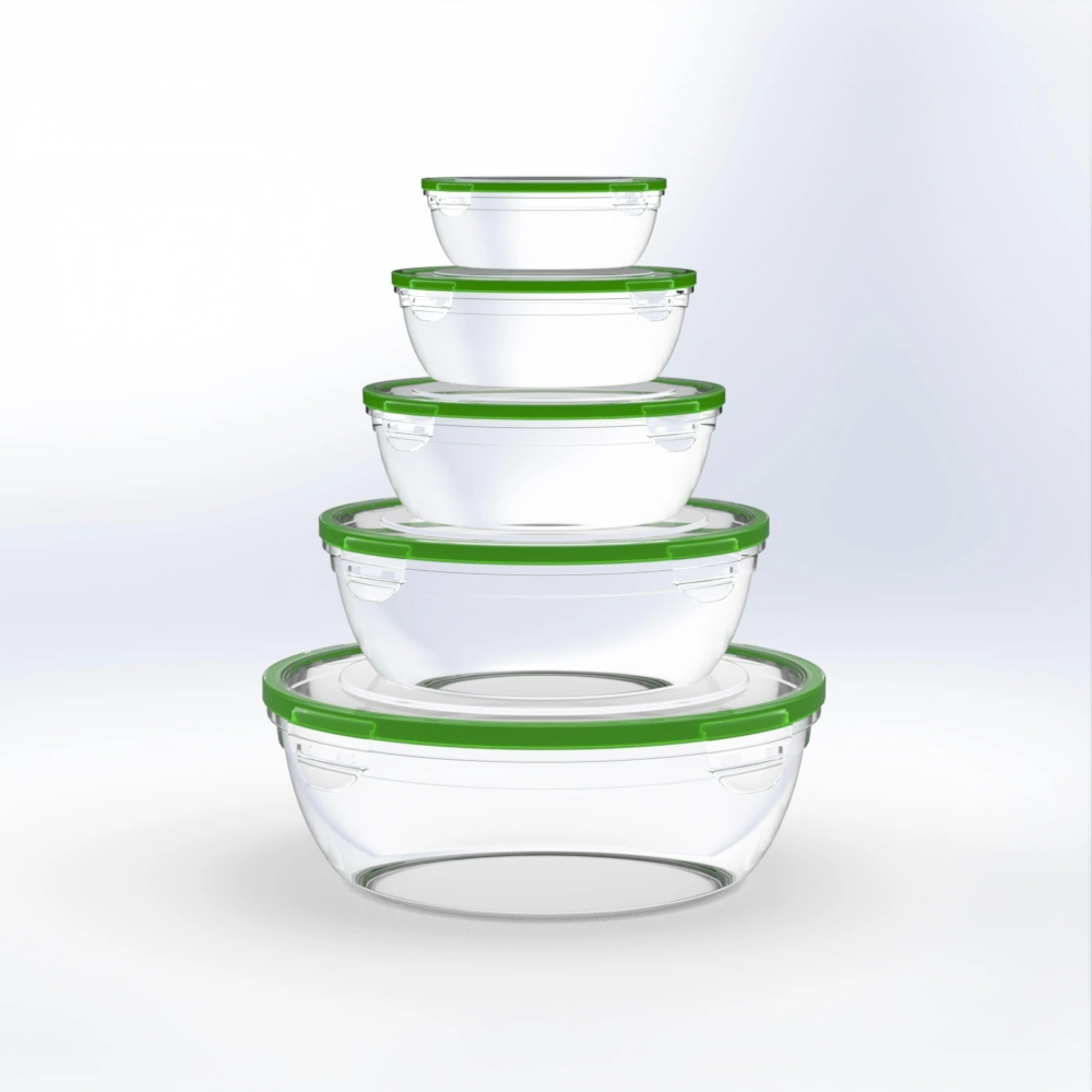 Tick & Lock | 5Pcs Round Airtight Tupperware / Container set