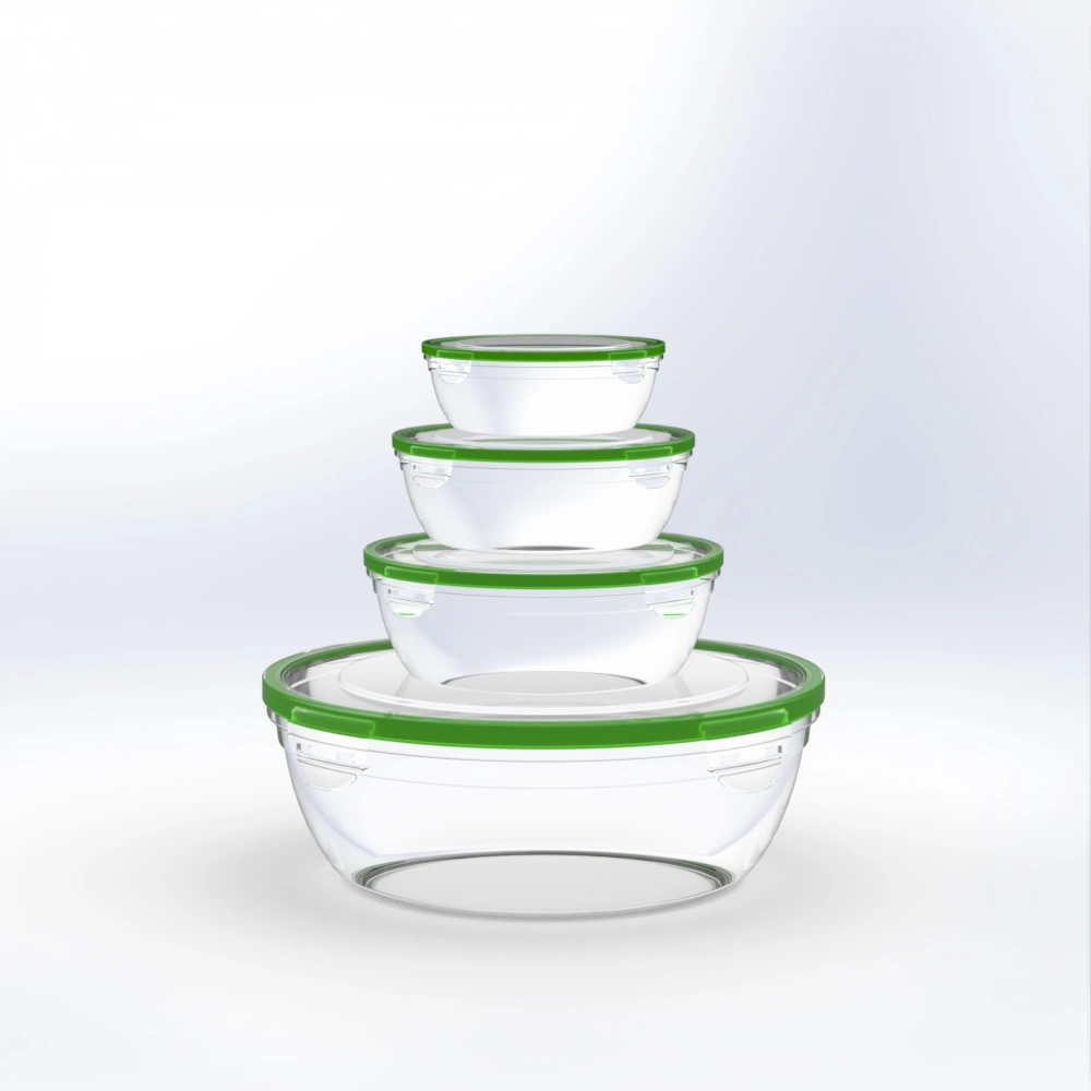 Tick & Lock | 4 Pcs Round Airtight Tupperware / Container set