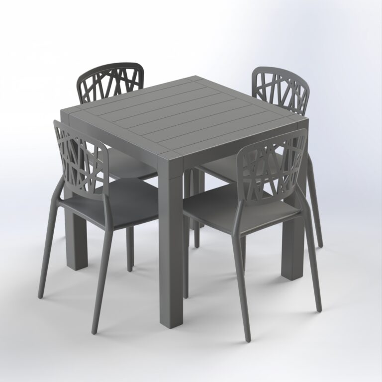 Beirut Set | 4 Chairs & Square Table