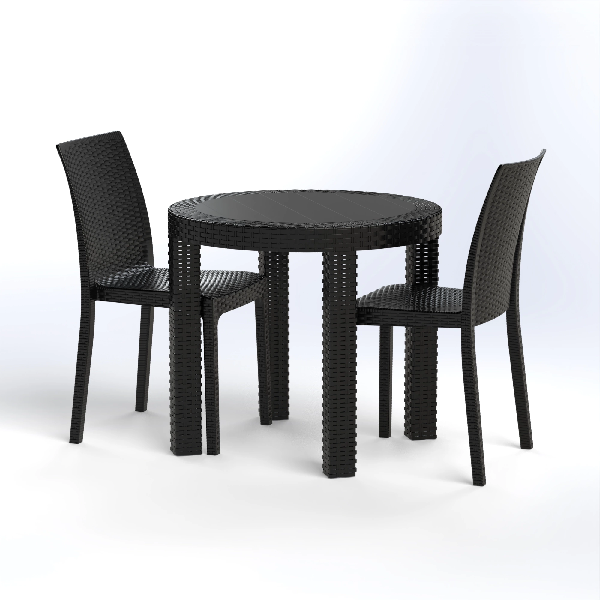 Rawche Set, Elegant and Cozy Family Gathering Set, Elegant Rattan Design, Suitable Indoor and Outdoor, 2 Queen Chairs & Round Table